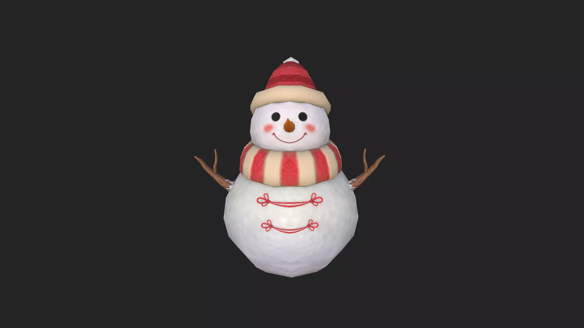 SnowMan 3D Model 001 Low-poly 3D model_0