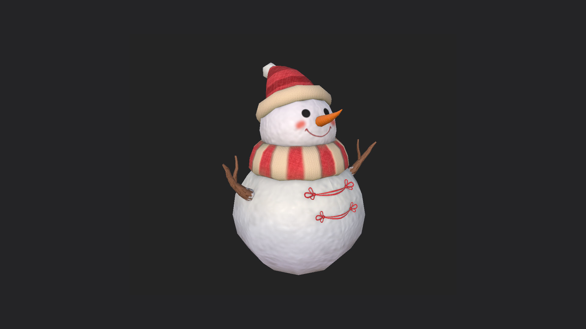SnowMan 3D Model 001 Low-poly 3D model_6