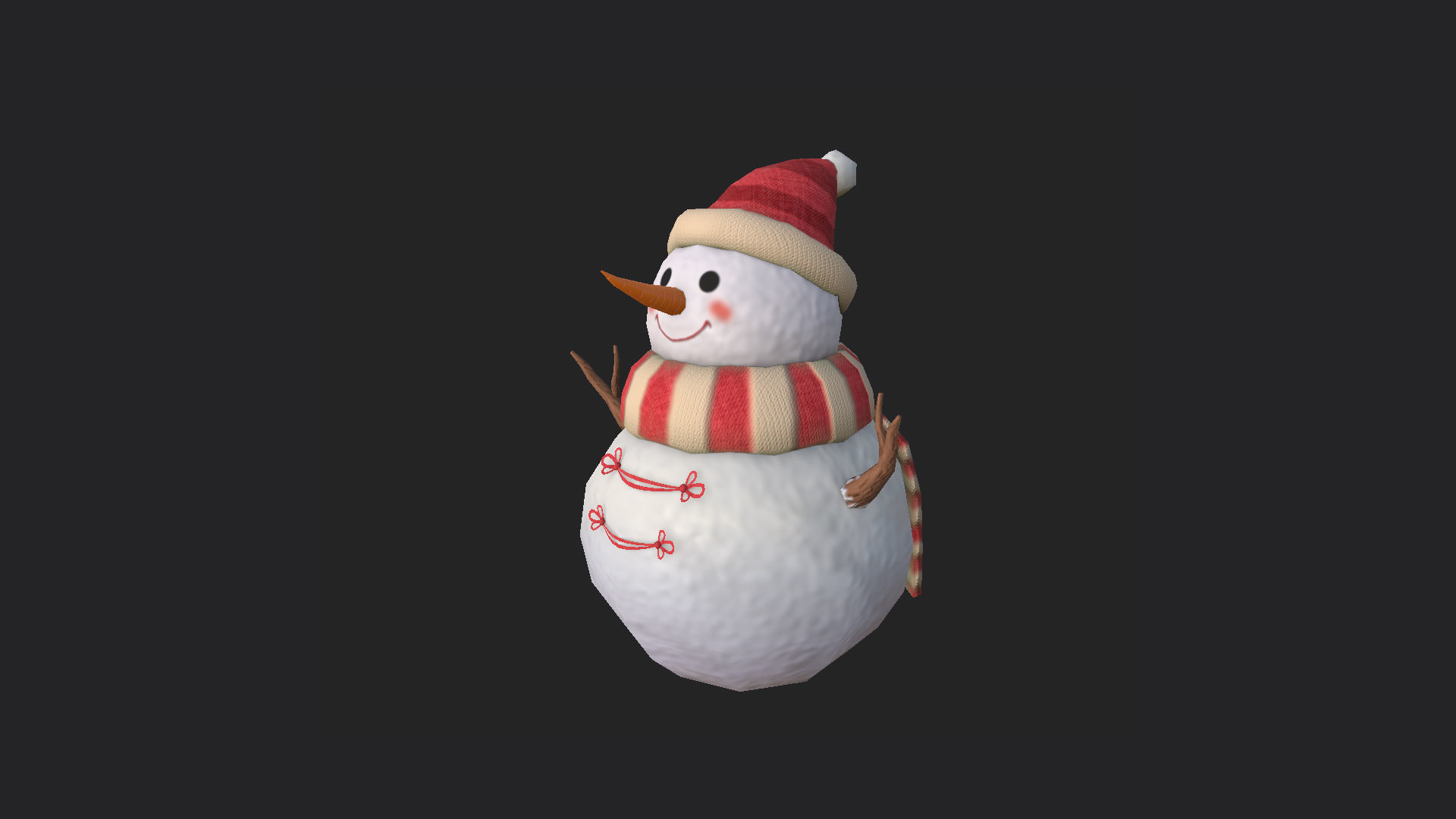 SnowMan 3D Model 001 Low-poly 3D model_1