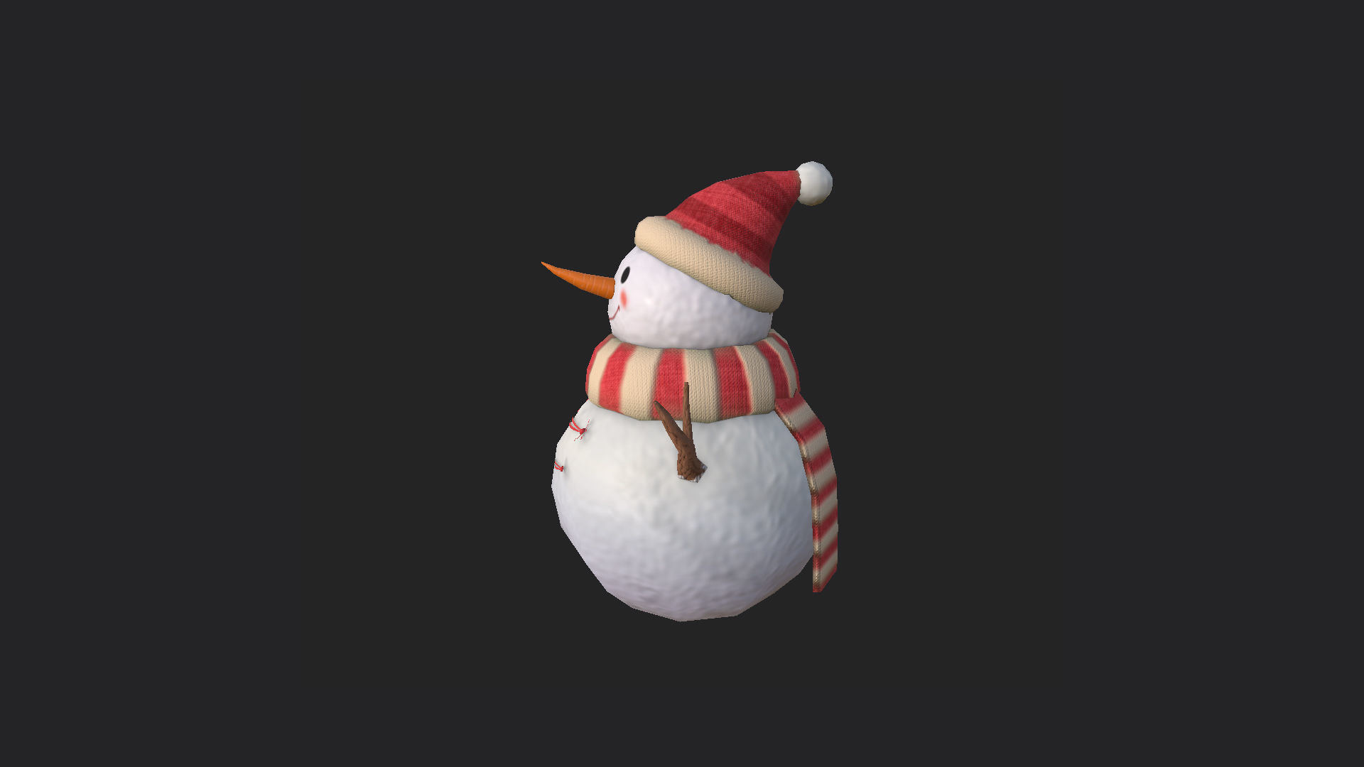 SnowMan 3D Model 001 Low-poly 3D model_2