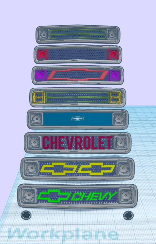 Late 60s and early 70s Chevy Truck Grills 3D print model_2