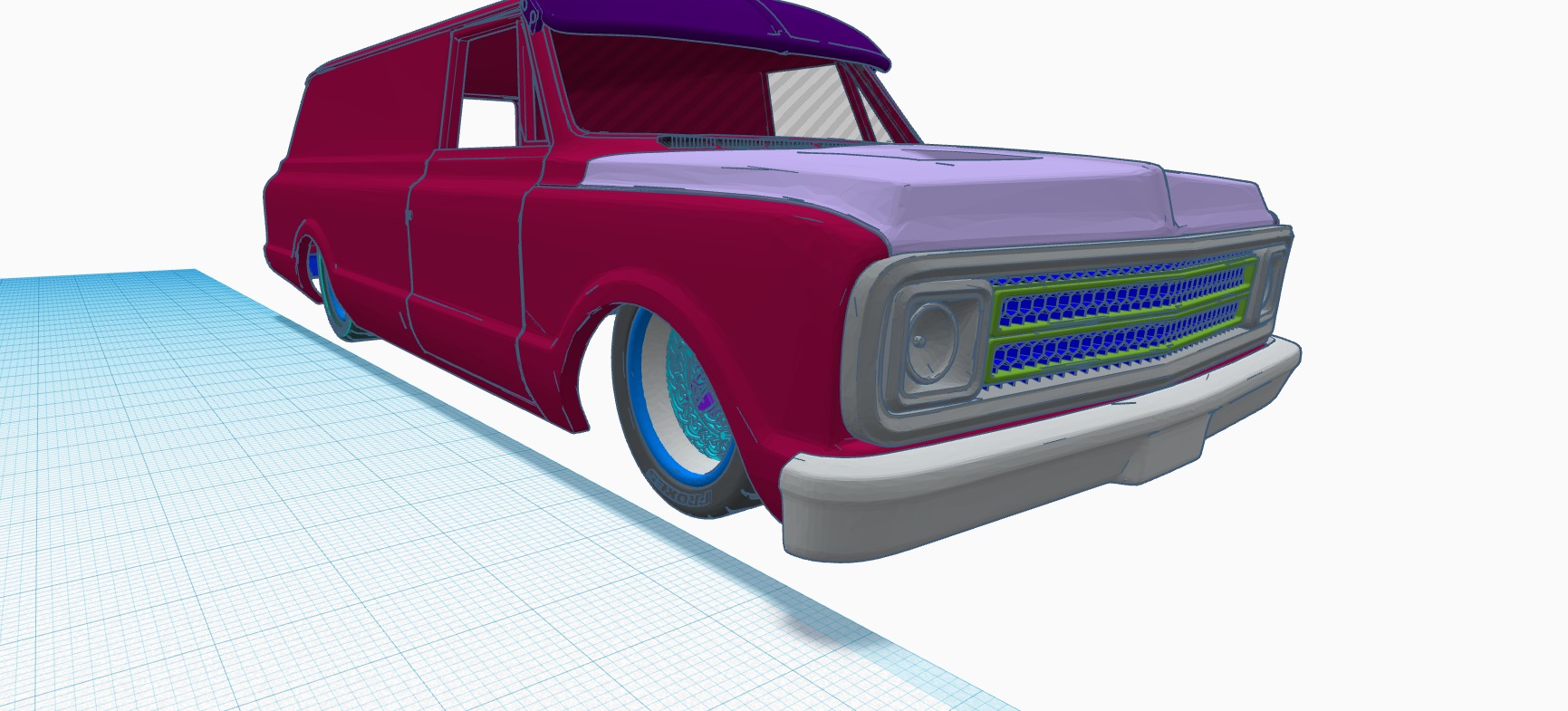 Late 60s and early 70s Chevy Truck Grills 3D print model_1
