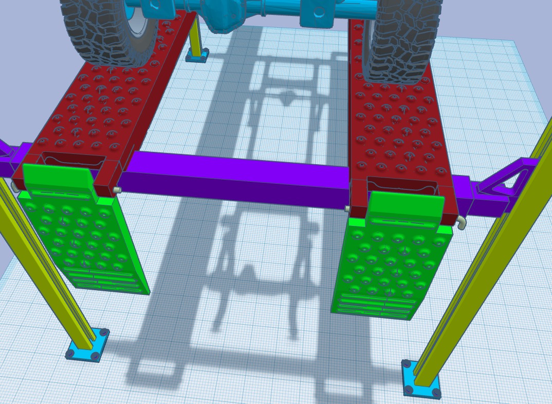 4 post car or truck lift 3D print model_4