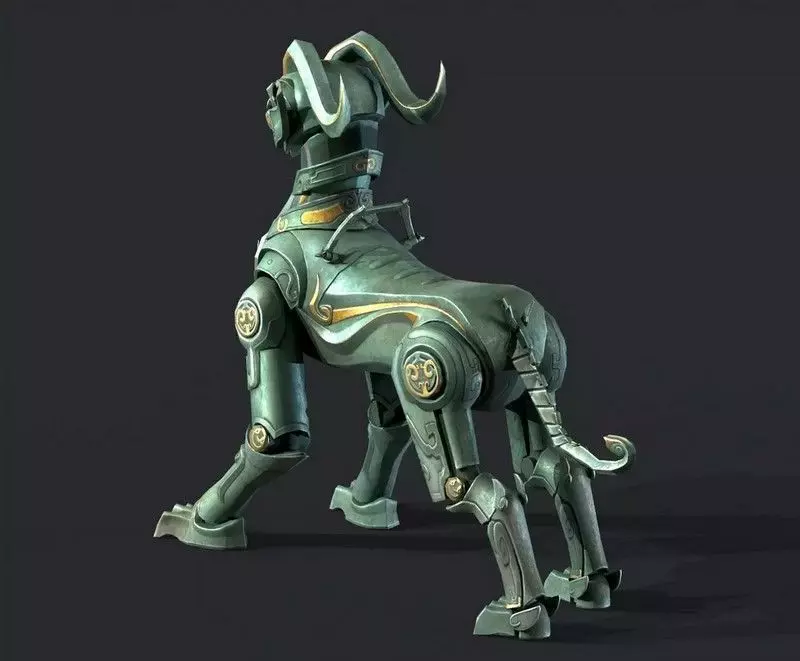 Mechanical Lion Low Poly 3D Printable Model Low-poly 3D model_4