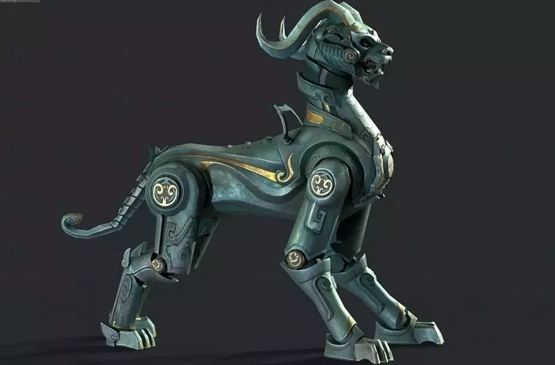 Mechanical Lion Low Poly 3D Printable Model Low-poly 3D model_3