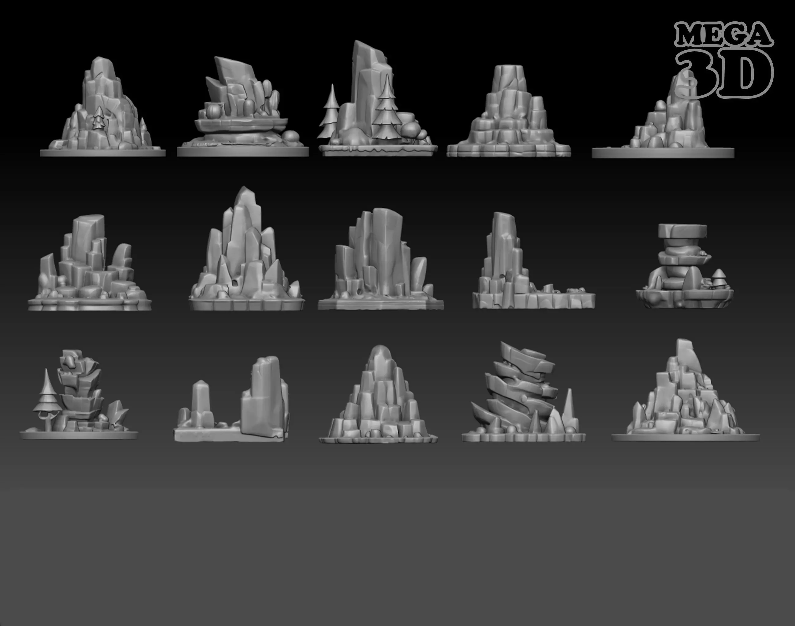 15 Tabletop Game Rock  - 250102 3D print model_0