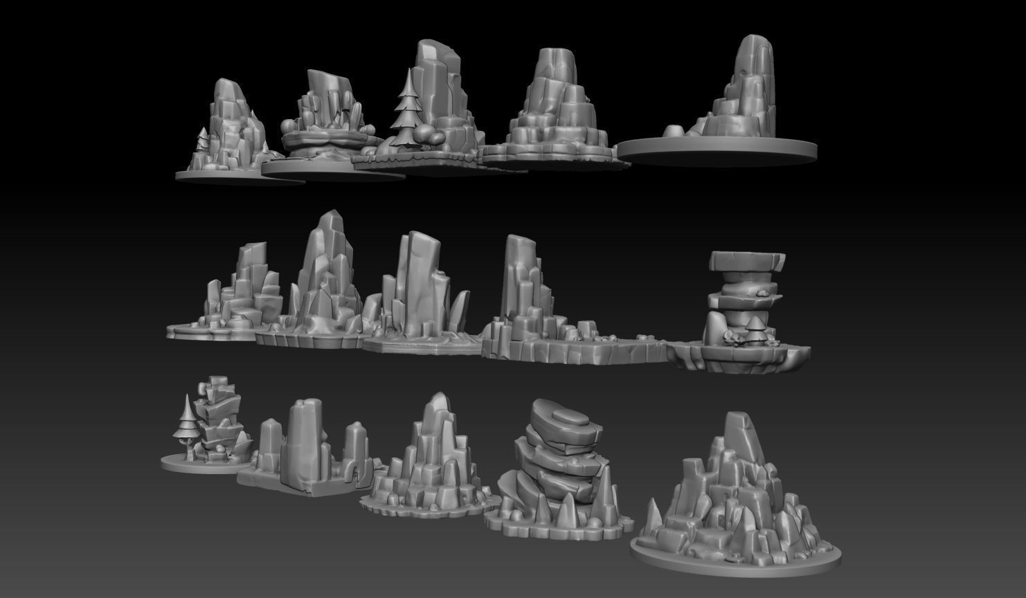 15 Tabletop Game Rock  - 250102 3D print model_1
