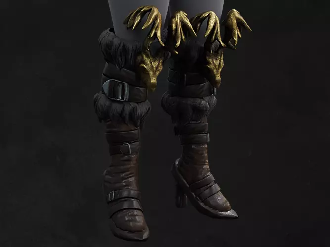 Leg Deer Golden Armor Asset Low-poly 3D model