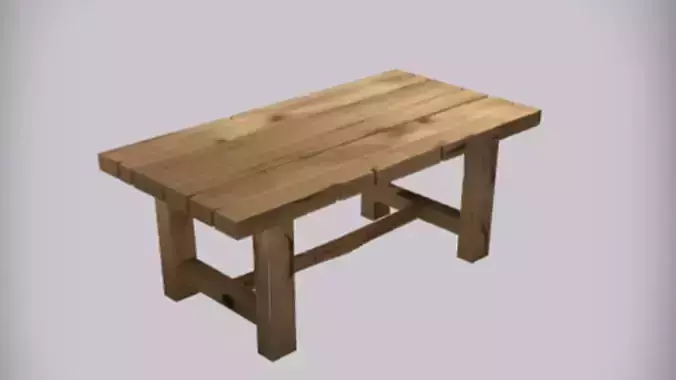 wooden dining table 3D Game Ready Model 3D