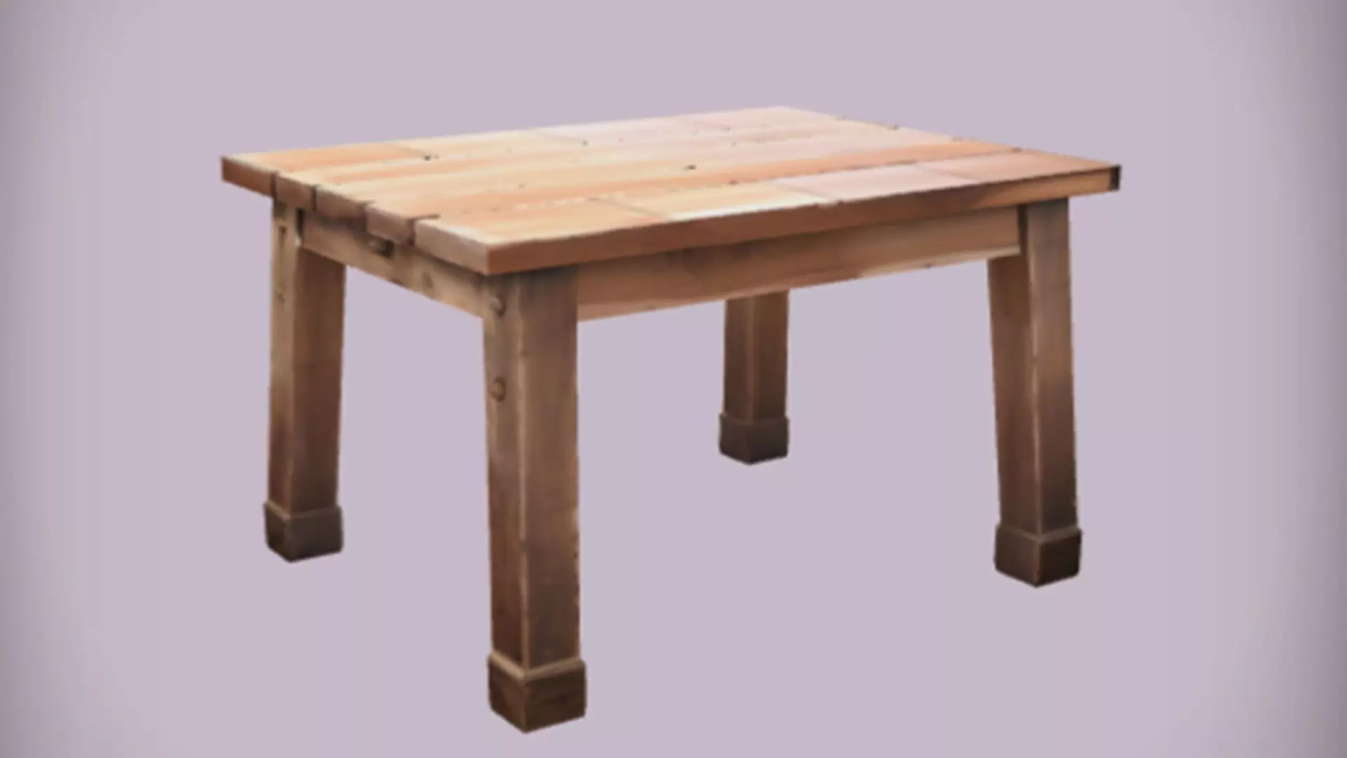 Rustic wooden table Game Ready 3D Model 3D model_0