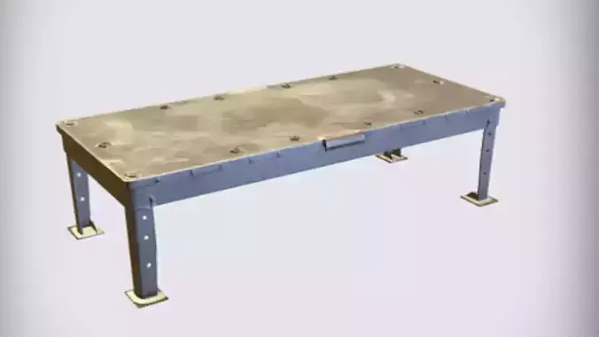 metallic industrial table 3D Game Ready model with Texture 3D model