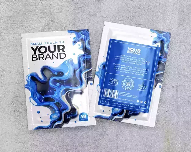 Small Pouch Packaging 3D model