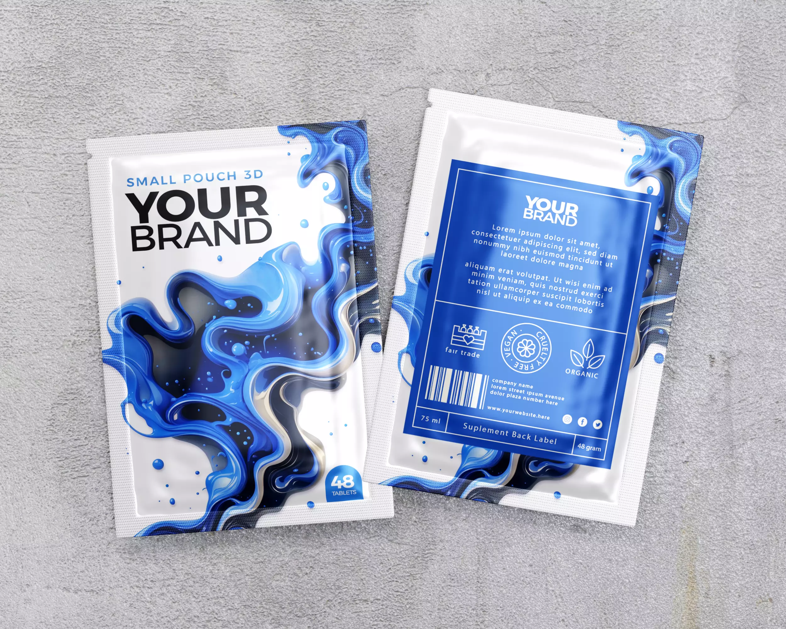 Small Pouch Packaging 3D model_0