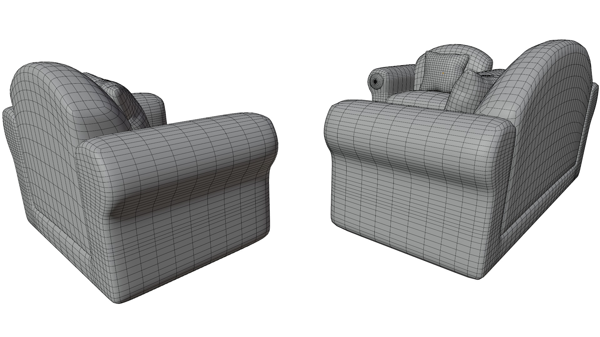 Sofa Set 01 Low-poly 3D model_13