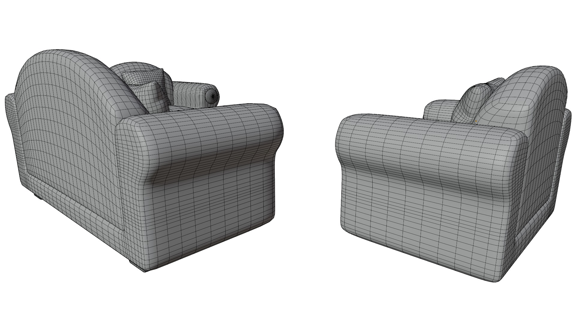 Sofa Set 01 Low-poly 3D model_15