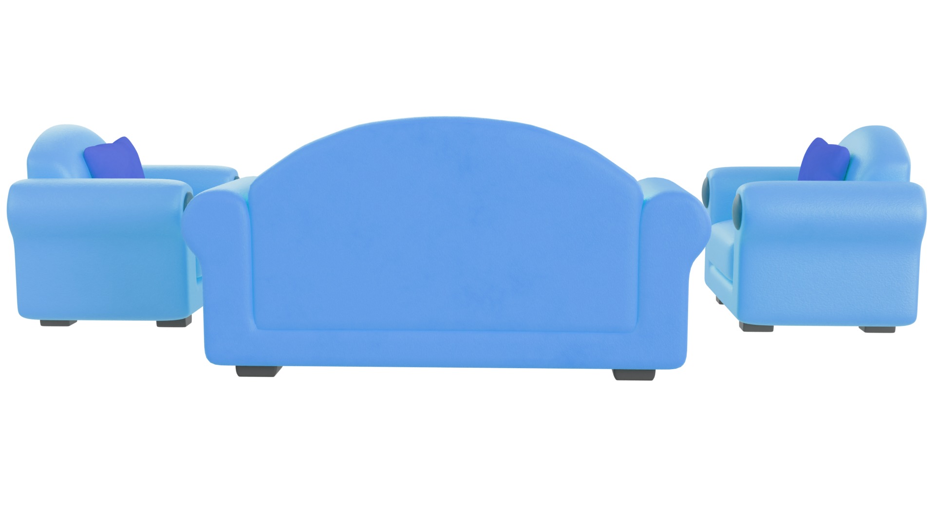 Sofa Set 01 Low-poly 3D model_5