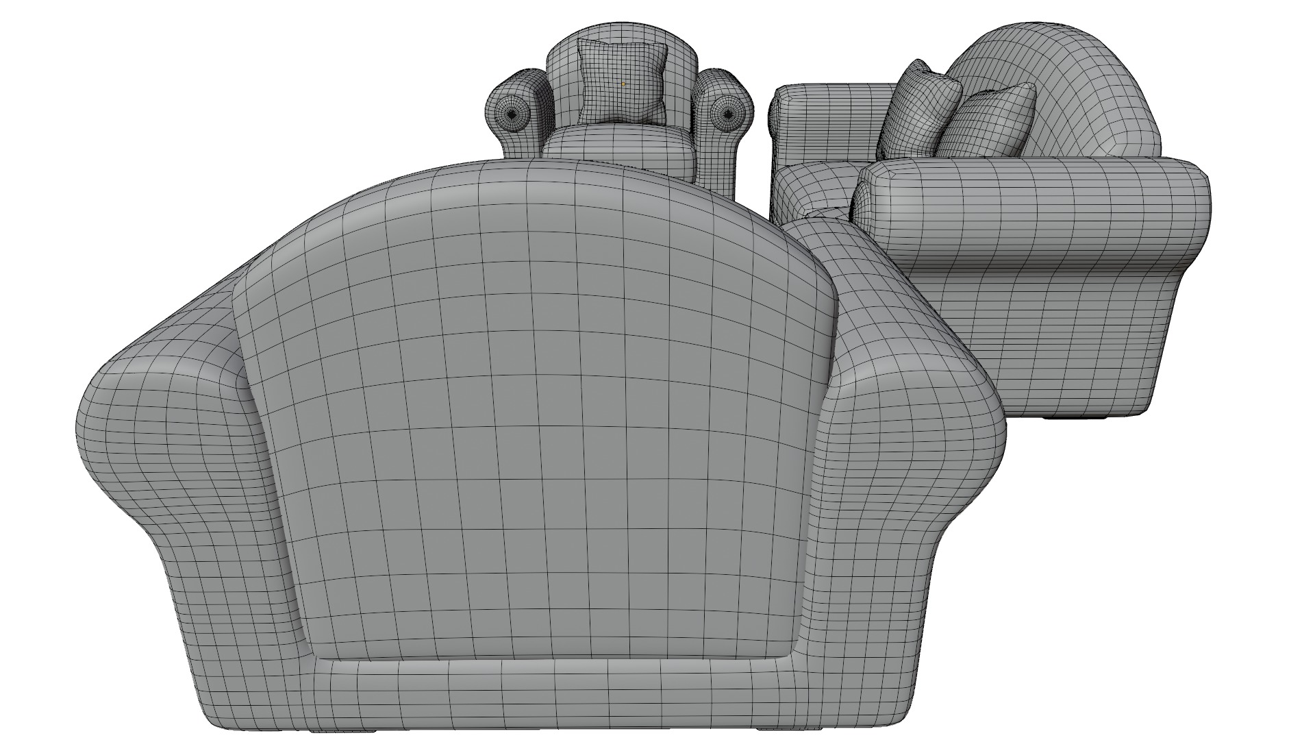 Sofa Set 01 Low-poly 3D model_12