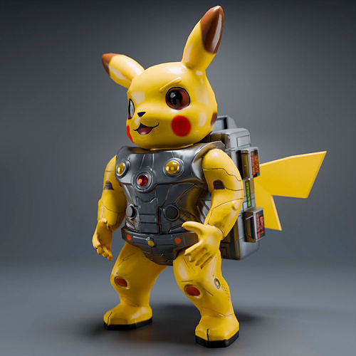 PIKACHU CYBER TOY  Low-poly 3D model