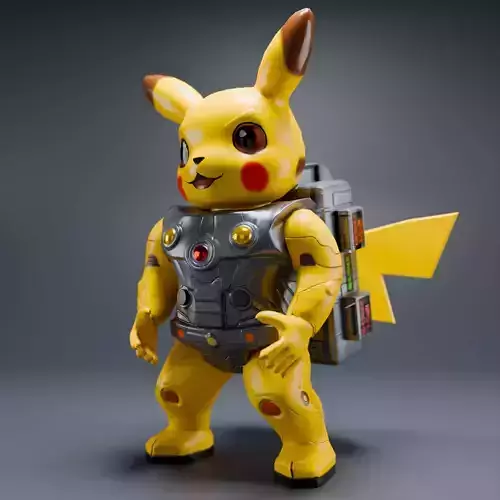 PIKACHU CYBER TOY  Low-poly 3D model