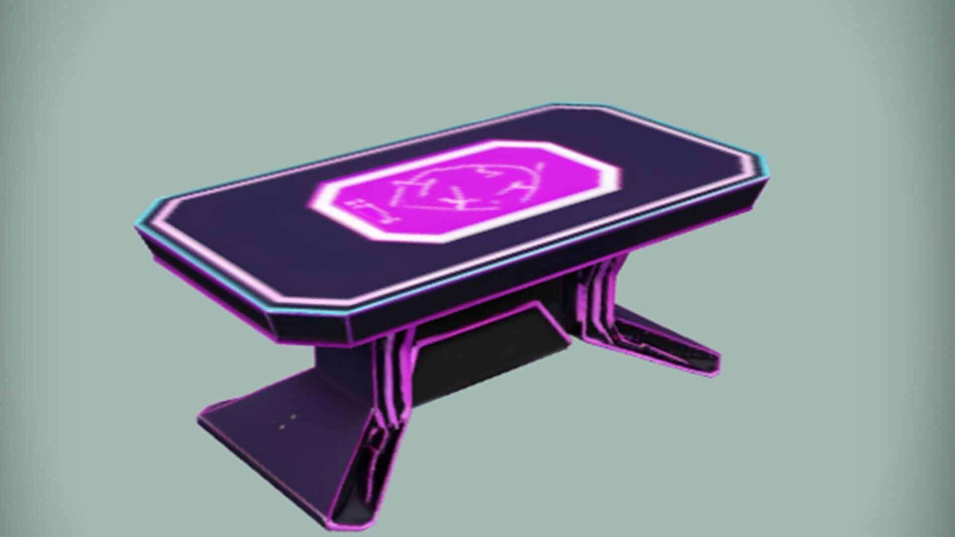 Futuristic neon lit gaming table 3D model_3
