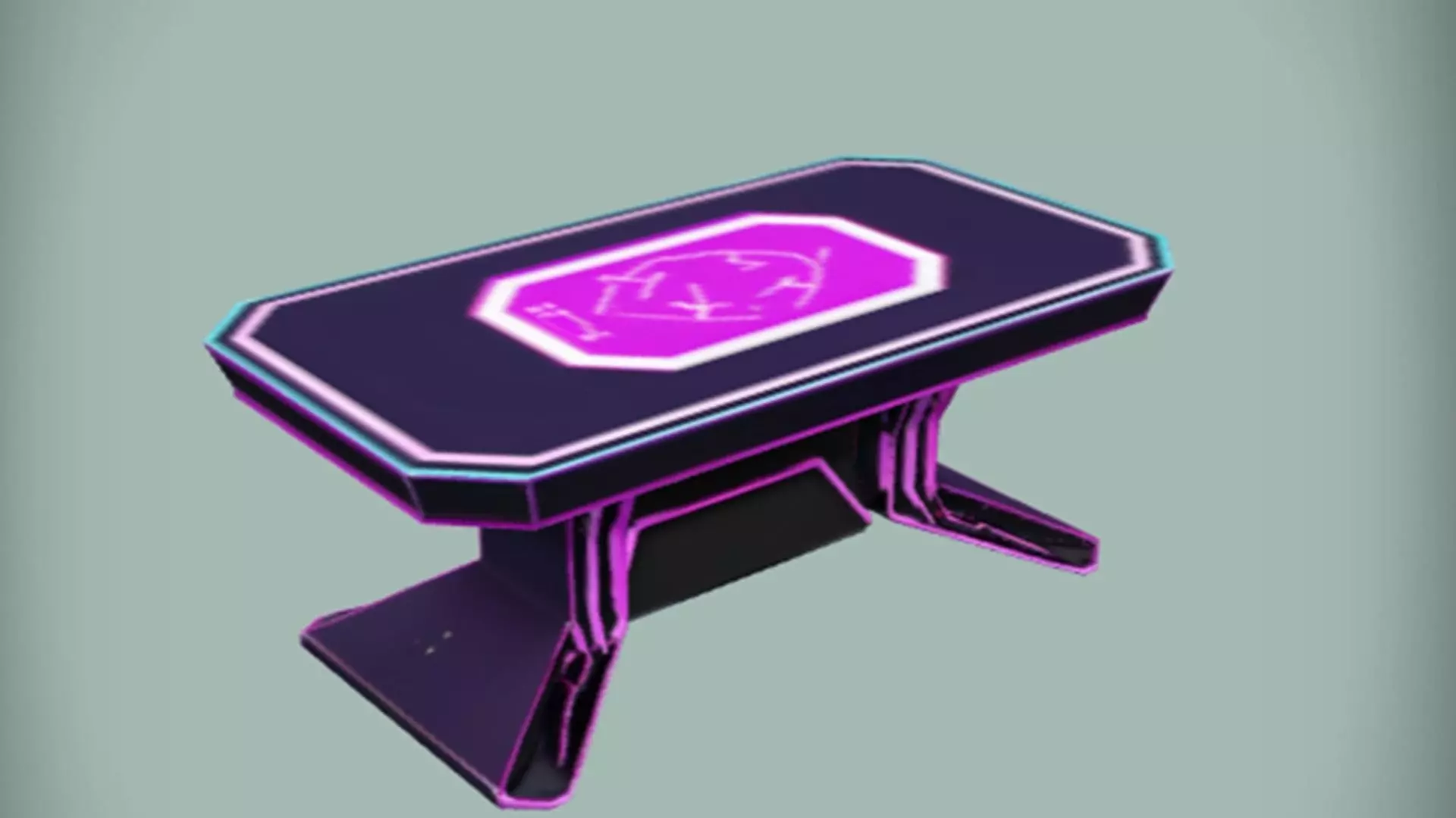Futuristic neon lit gaming table 3D model_0