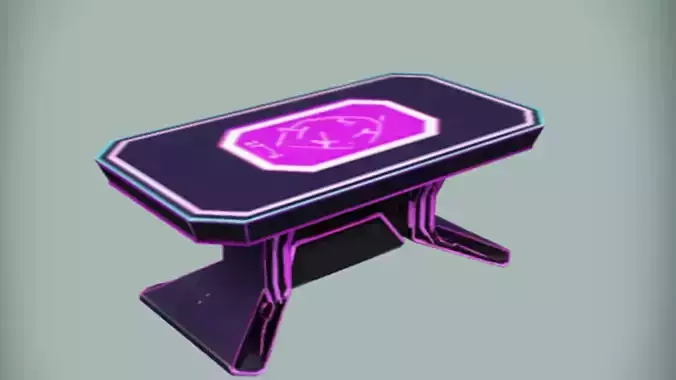 Futuristic neon lit gaming table 3D model