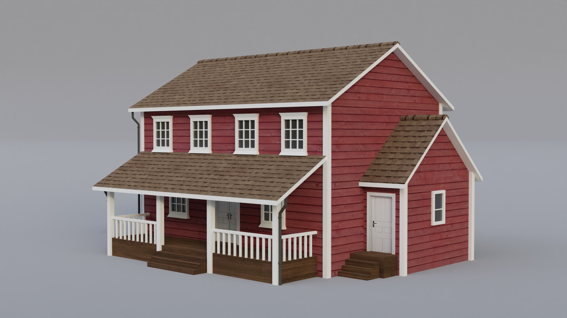 Low Poly house 2 Low-poly 3D model_2