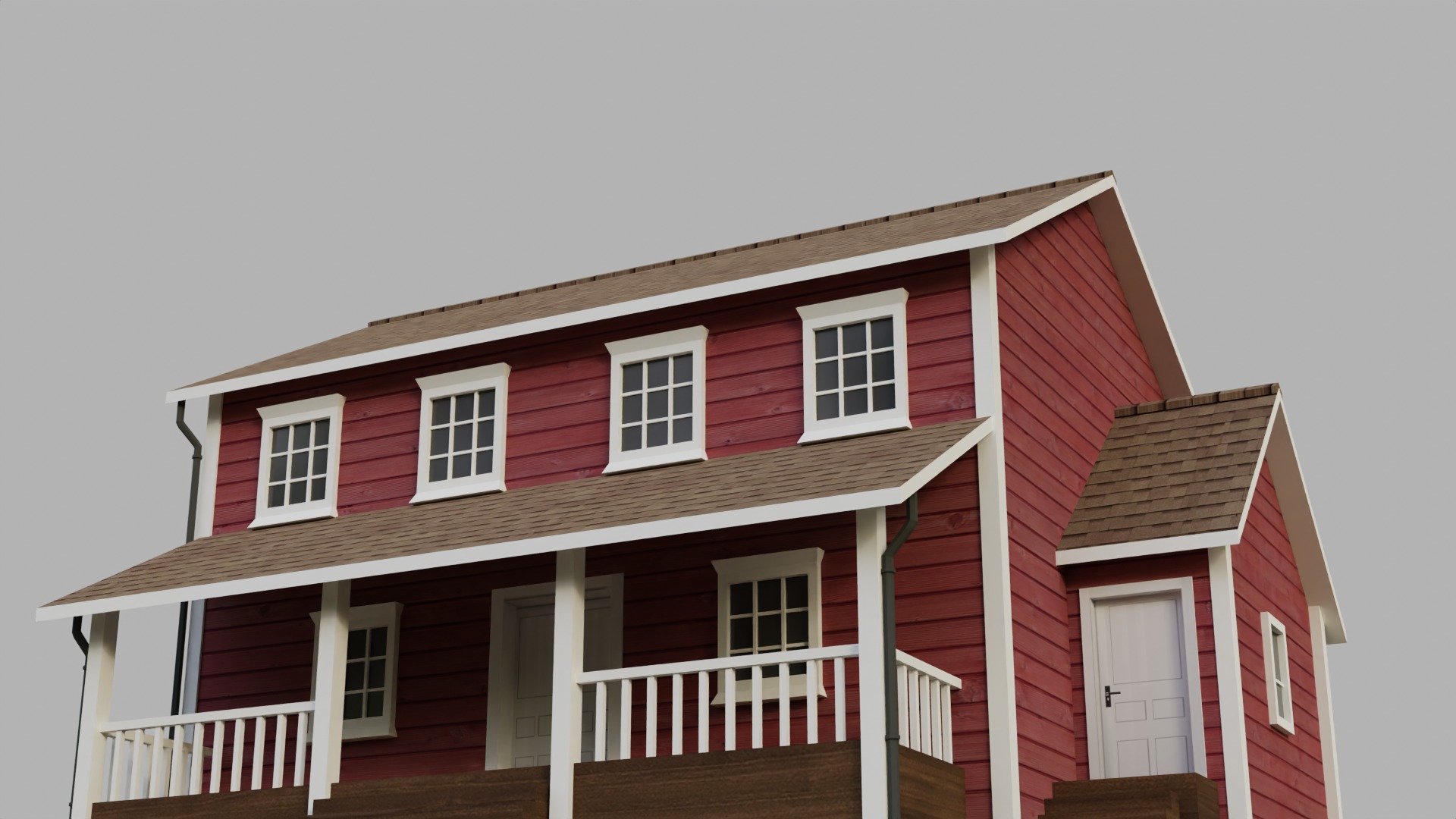 Low Poly house 2 Low-poly 3D model_7