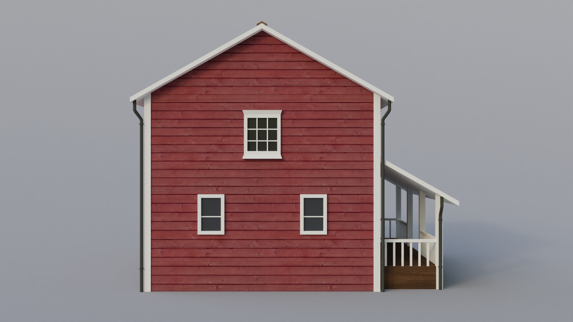 Low Poly house 2 Low-poly 3D model_4