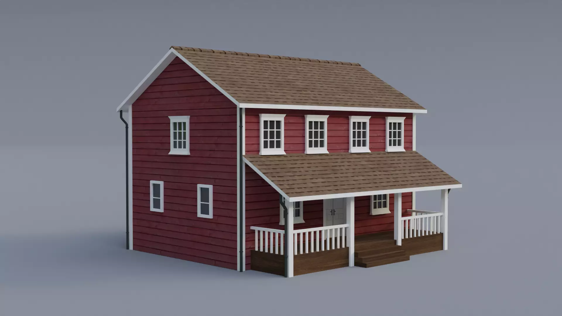 Low Poly house 2 Low-poly 3D model_0