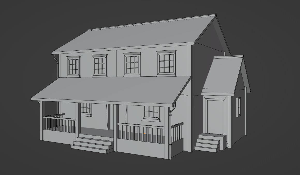 Low Poly house 2 Low-poly 3D model_8