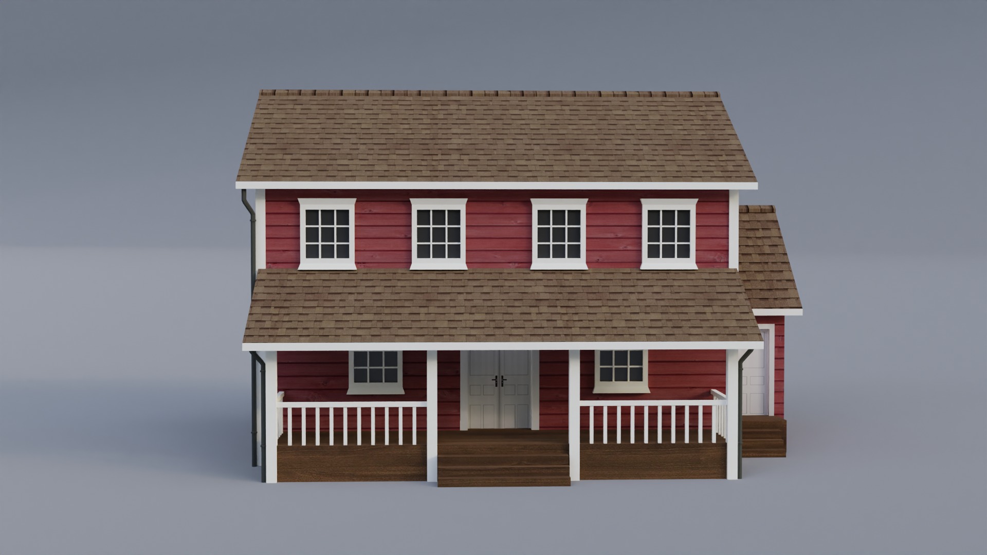 Low Poly house 2 Low-poly 3D model_1