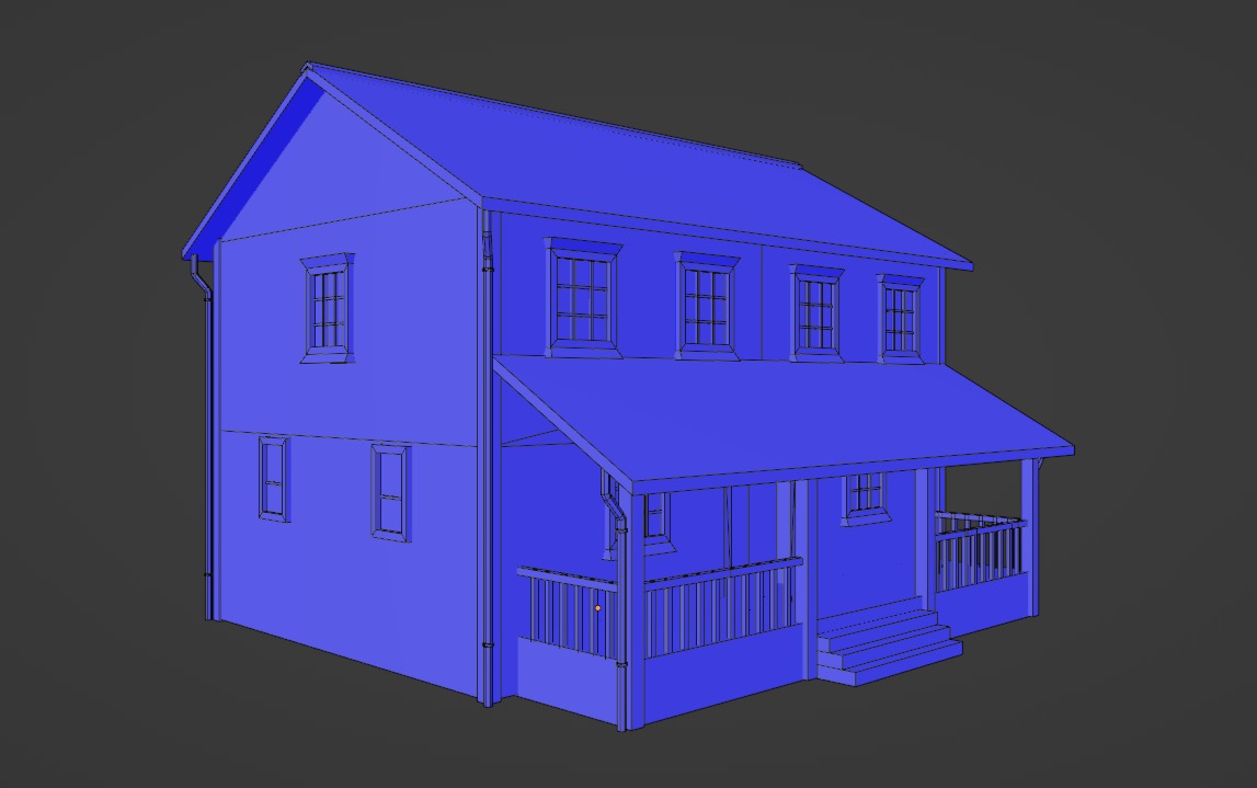 Low Poly house 2 Low-poly 3D model_9