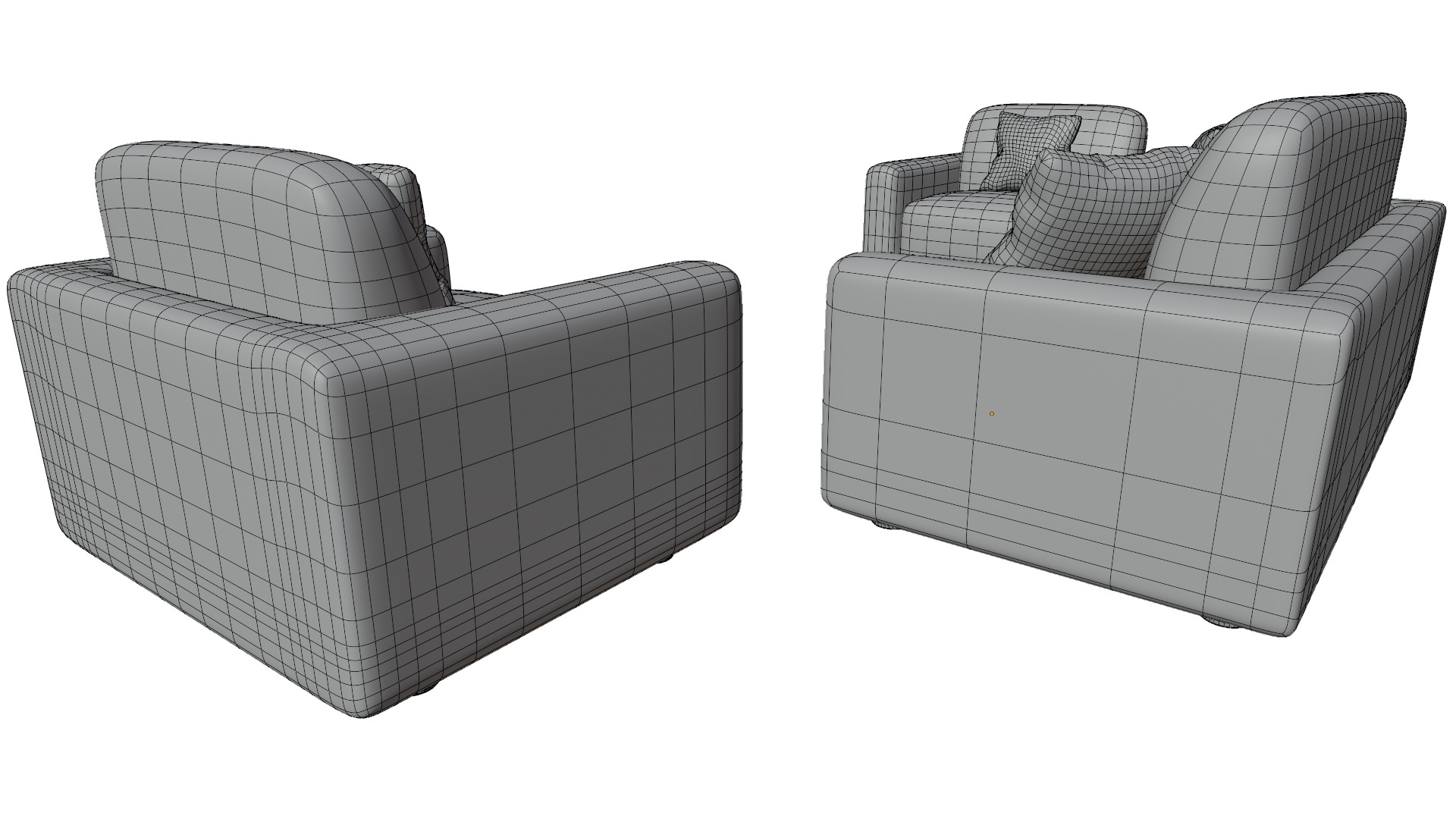 Sofa Set 02 Low-poly 3D model_13