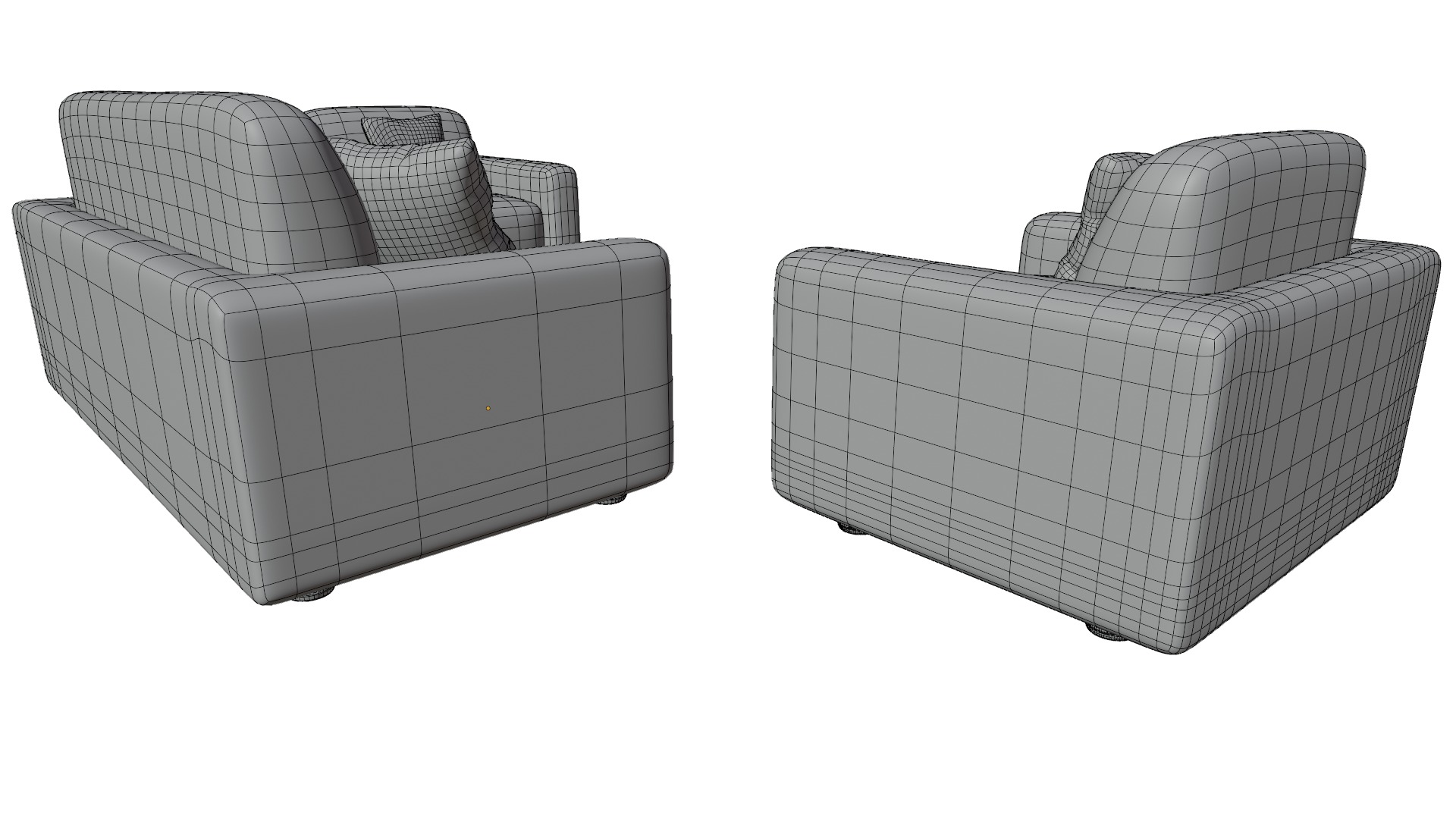 Sofa Set 02 Low-poly 3D model_16