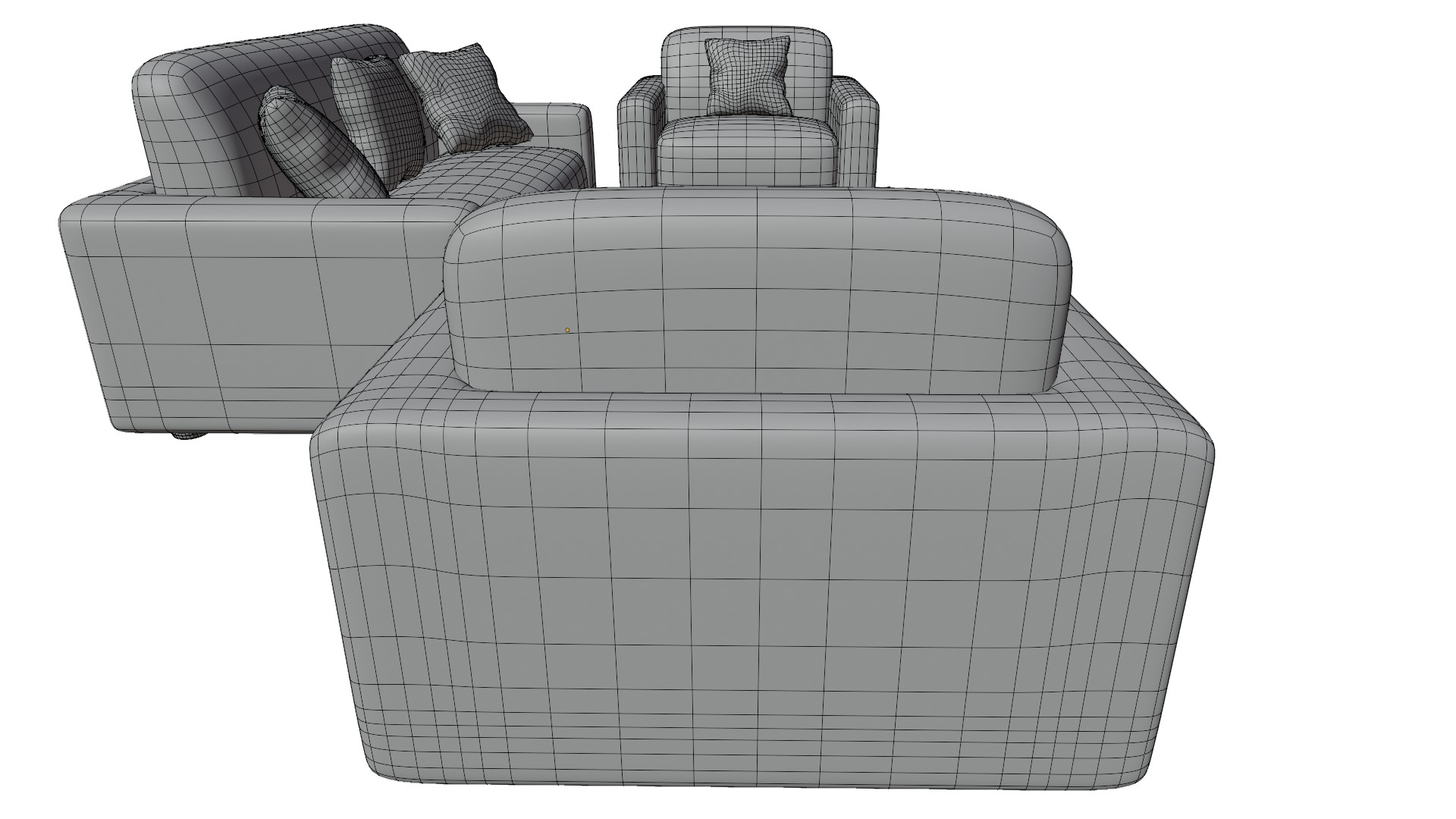 Sofa Set 02 Low-poly 3D model_17