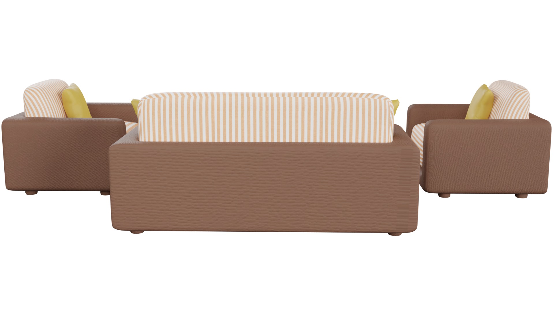 Sofa Set 02 Low-poly 3D model_8