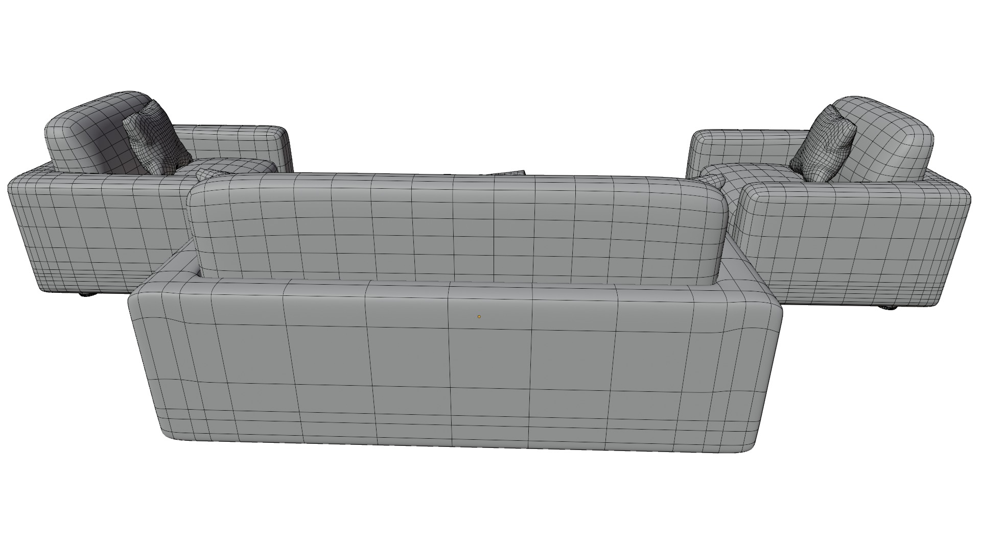 Sofa Set 02 Low-poly 3D model_15