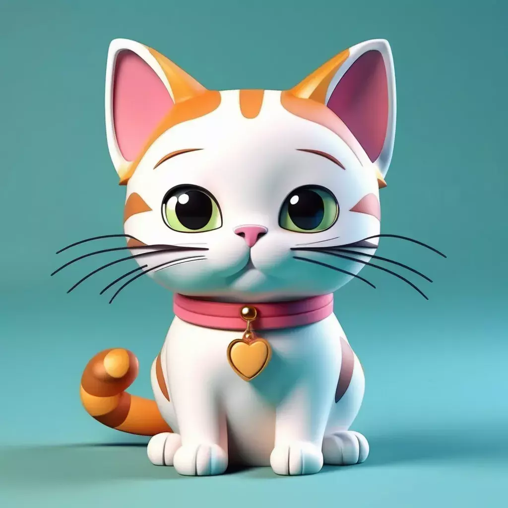 Cartoon Cat Low-poly 3D model_0