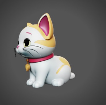 Cartoon Cat Low-poly 3D model_3