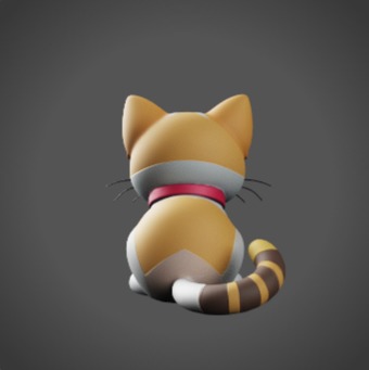 Cartoon Cat Low-poly 3D model_2