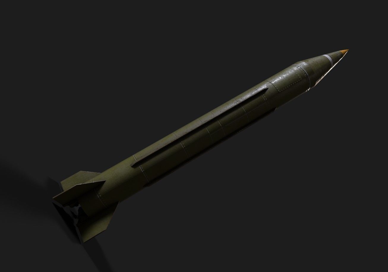 scud missile lowpoly Low-poly 3D model_5