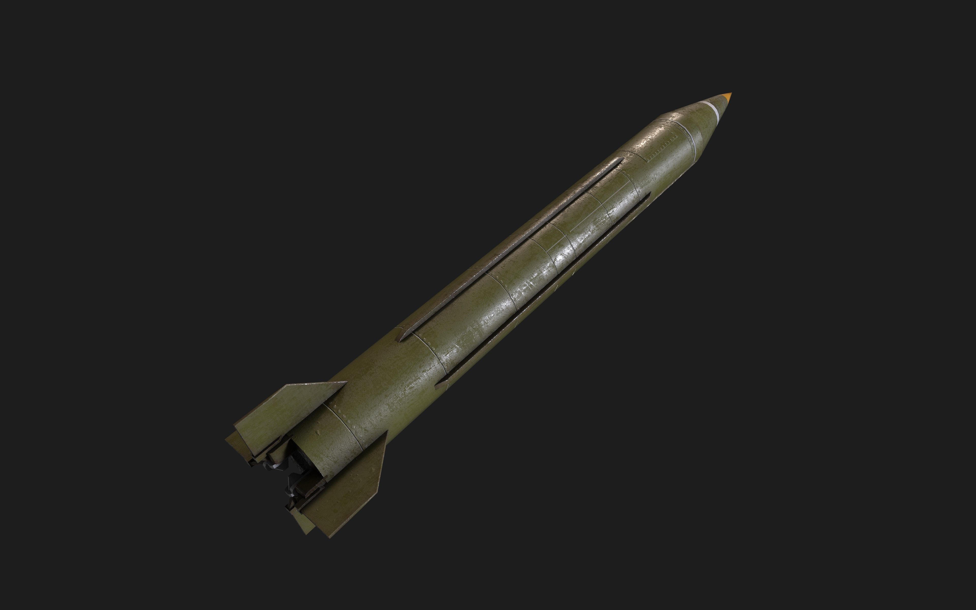 scud missile lowpoly Low-poly 3D model_14