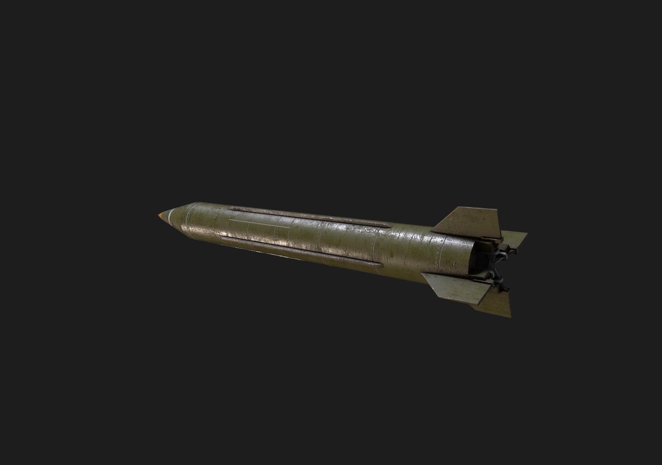 scud missile lowpoly Low-poly 3D model_22