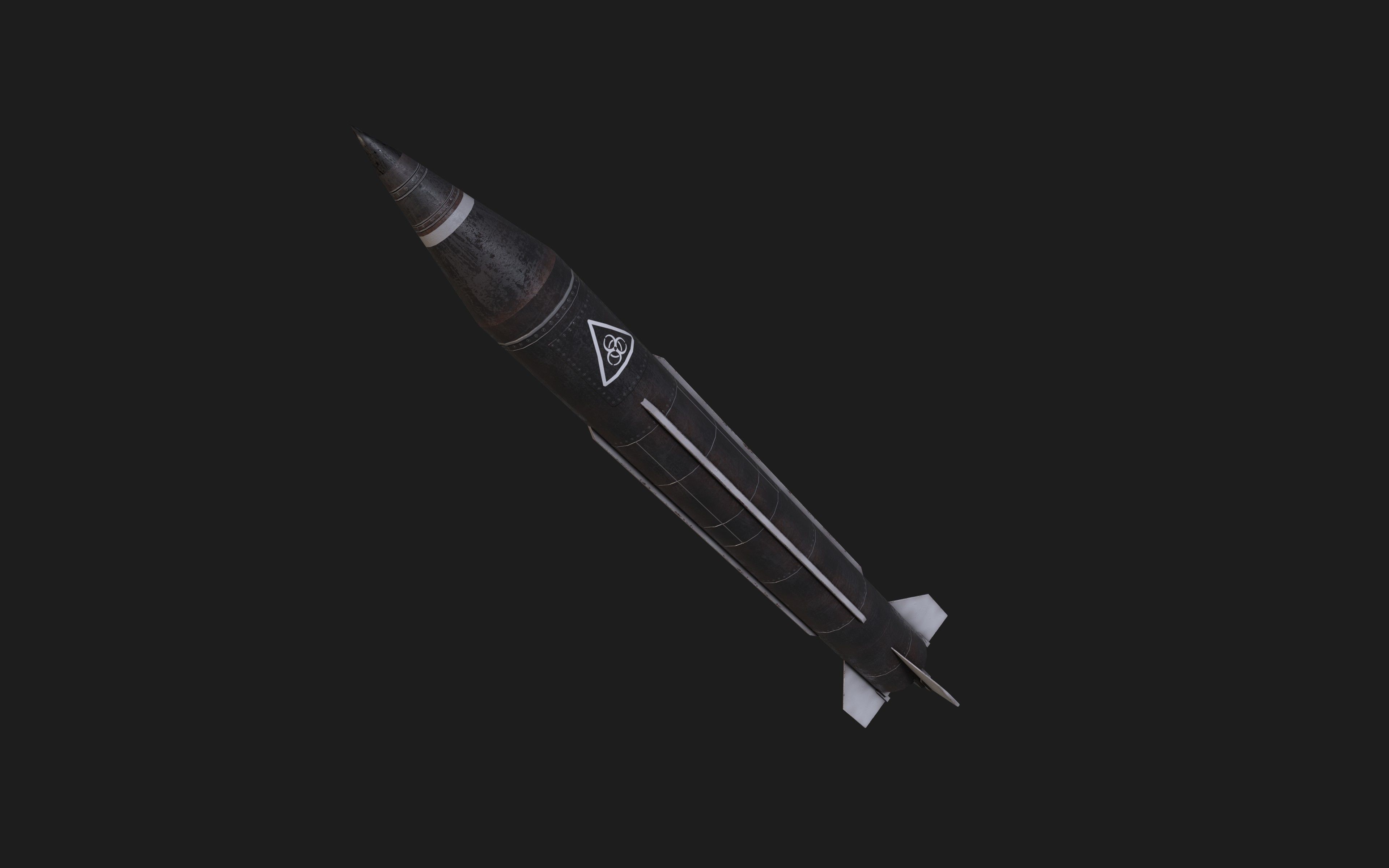 scud missile lowpoly Low-poly 3D model_2