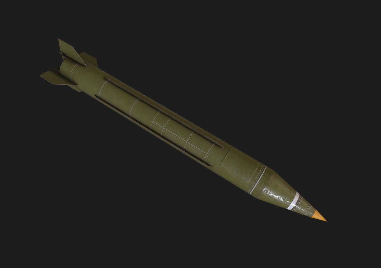 scud missile lowpoly Low-poly 3D model_11