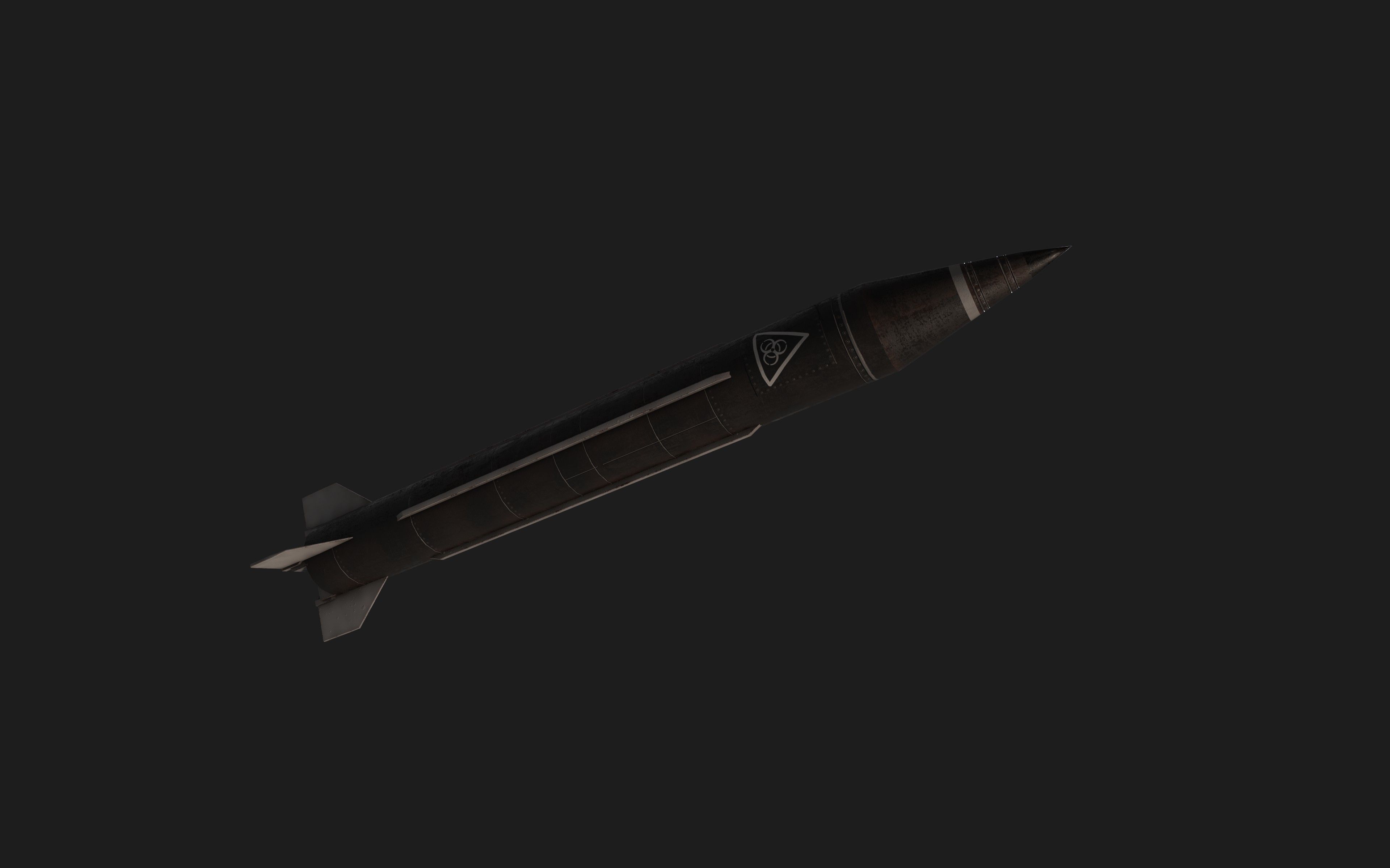 scud missile lowpoly Low-poly 3D model_8