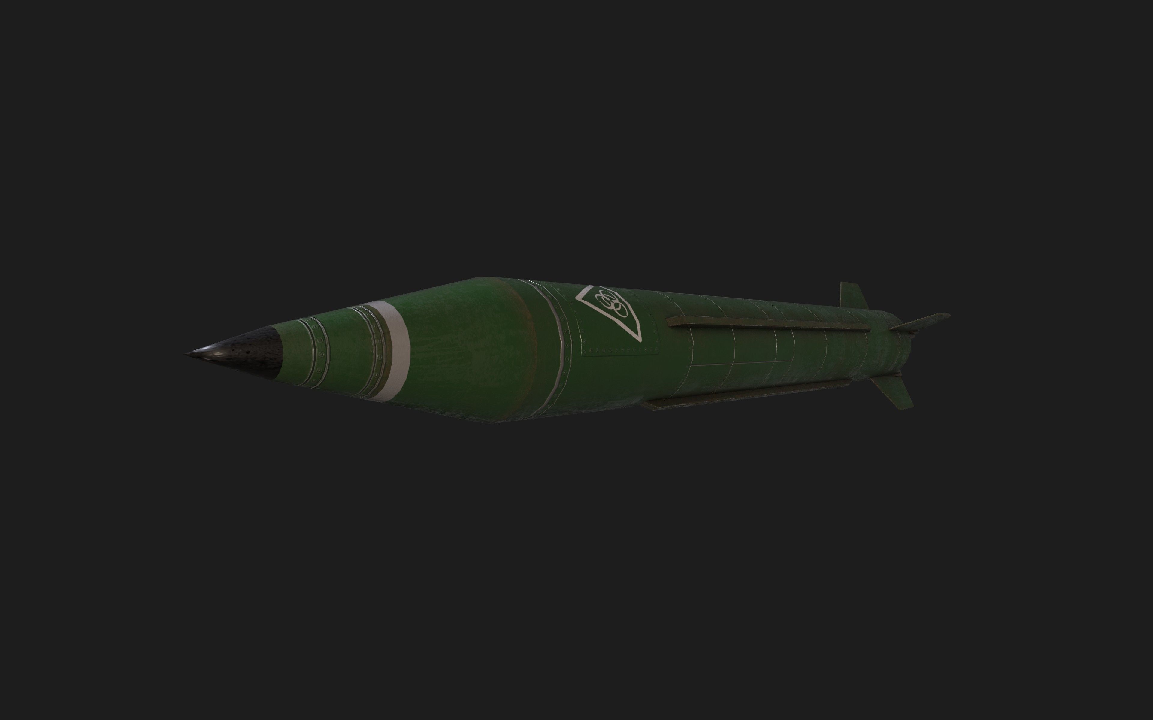 scud missile lowpoly Low-poly 3D model_7