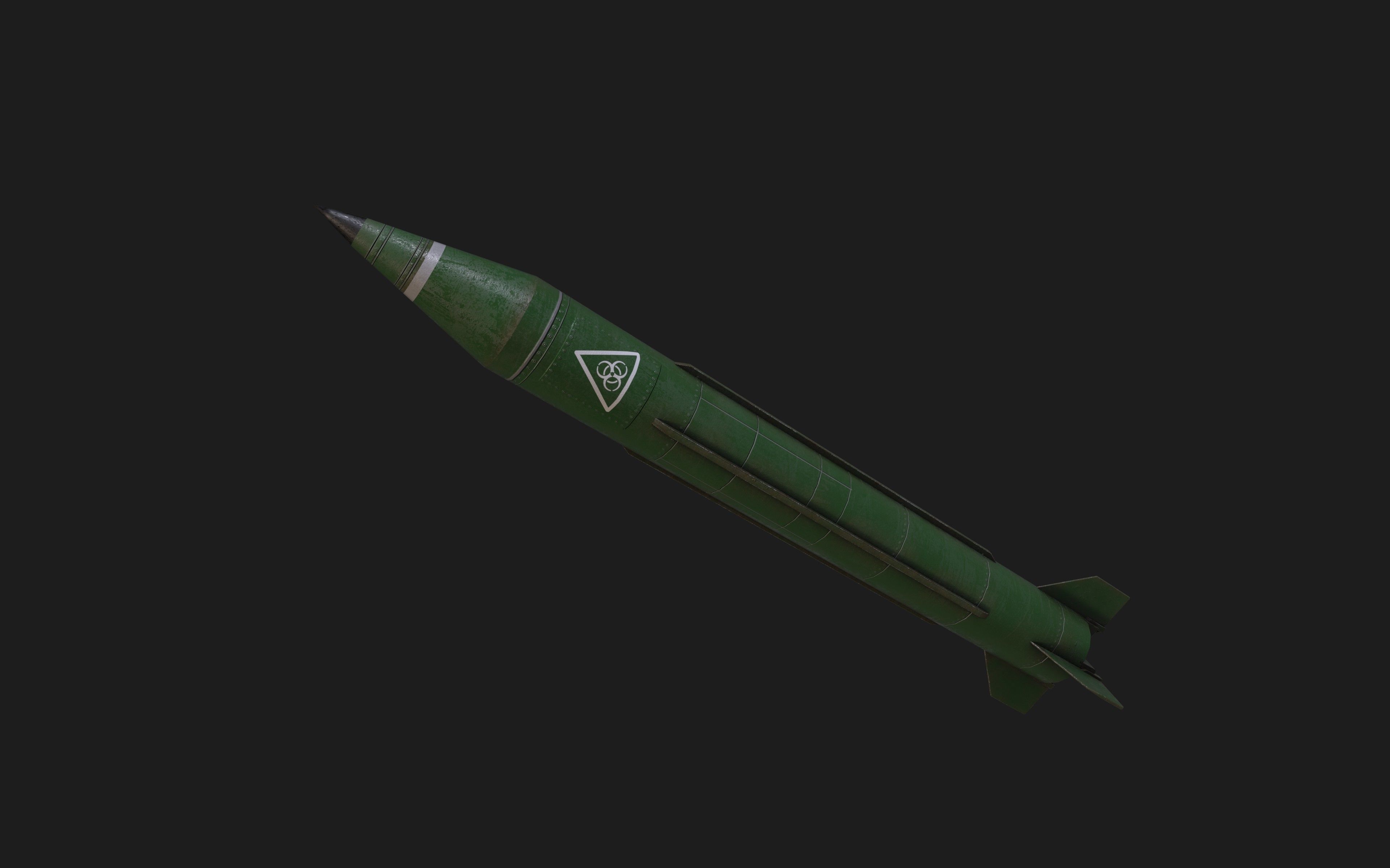 scud missile lowpoly Low-poly 3D model_1