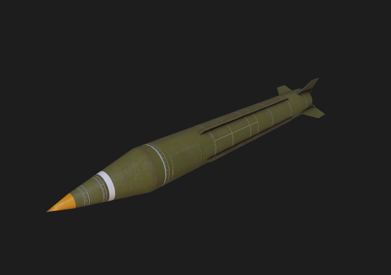 scud missile lowpoly Low-poly 3D model_16
